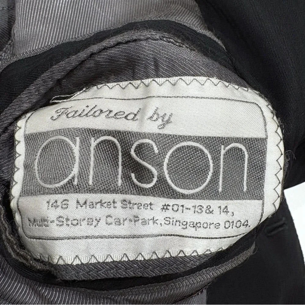 Anson Tailored Charcoal Gray Suit Set Holland & Sherry Fiesta Wool 40R Est